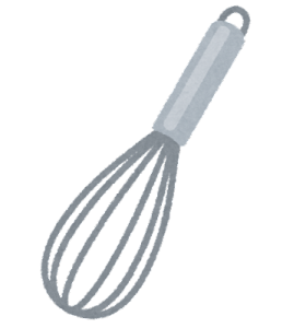アルミ製の泡だて器のイラスト