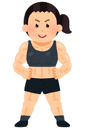 女性ボディービルダーのイラスト