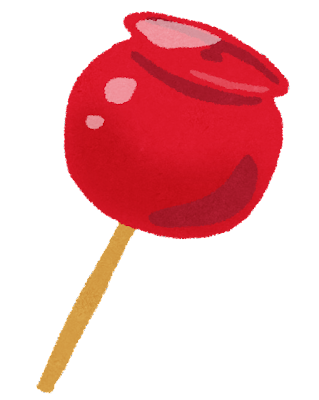 お祭りにあるりんご飴のイラスト