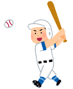 野球をしている少年のイラスト